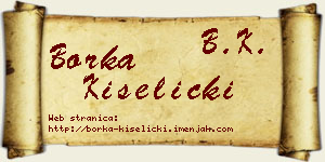 Borka Kiselički vizit kartica